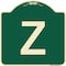 Signmission Designer Series Sign W/ Letter Z, Green & Tan Heavy-Gauge Aluminum Sign, 18" x 18", G-1818-22914 A-DES-G-1818-22914 - alternate 1